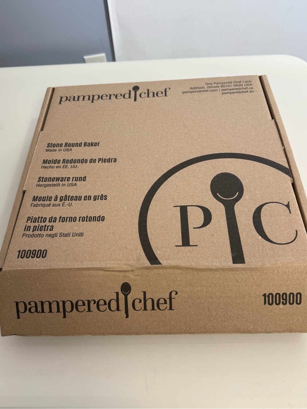 Pampered Chef Stone Round Baker - Brown 100900